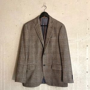 Men’s Etro Brown Check Wool Blazer, Like New SZ50